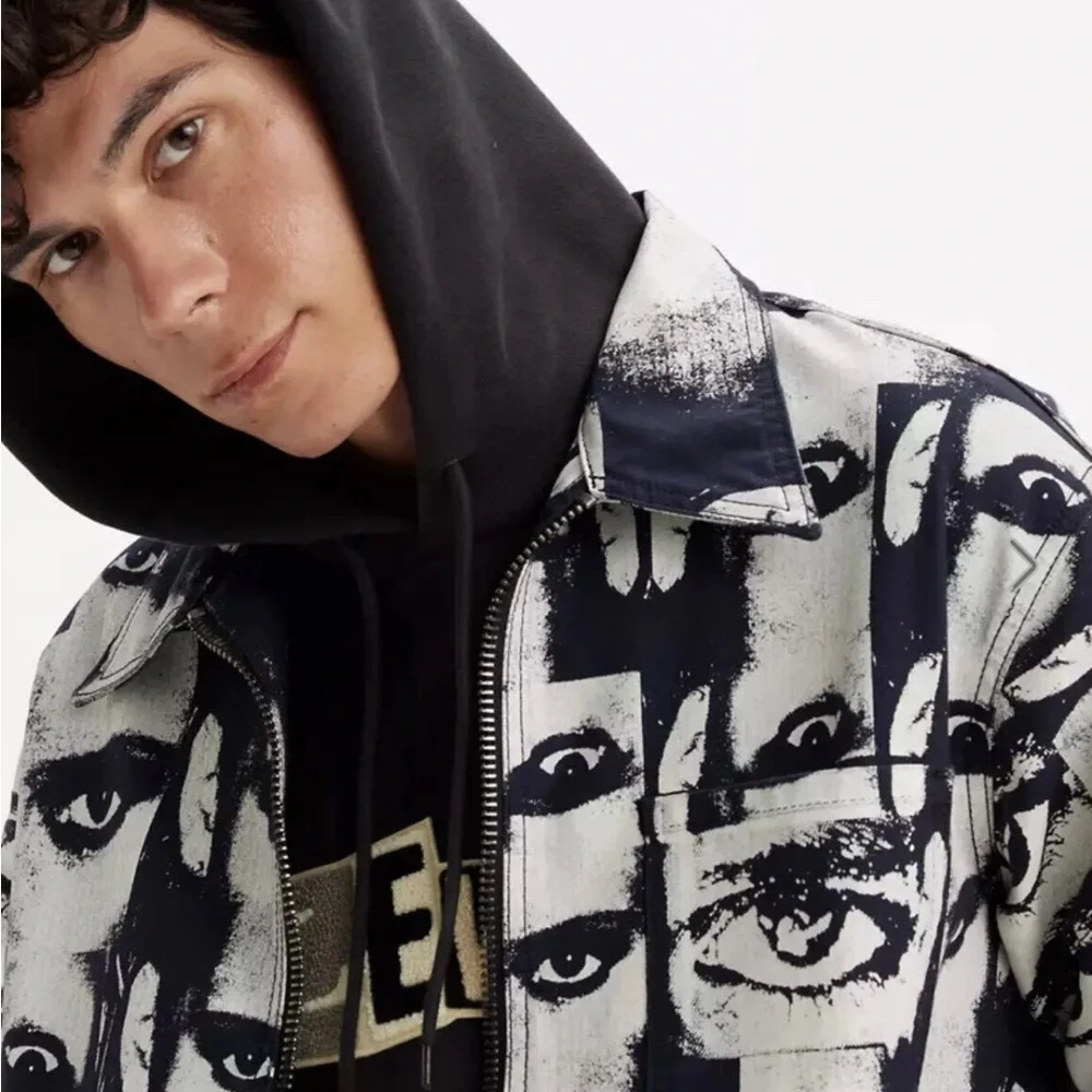 Levis x Roemello Ugale Skateboarding Garage Jacket Black/White Men’s Size L New
